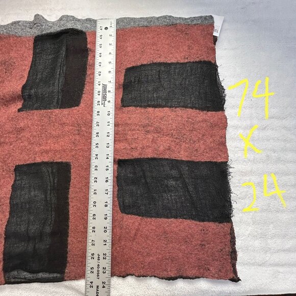 Tumar Womens Hand Made Scarf Shawl 74 x 24" Brown Black Gray Lightweight New - Picture 6 of 6